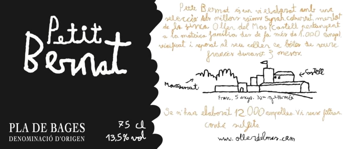 Oller del Mas Petit Bernat 2013 Front Label