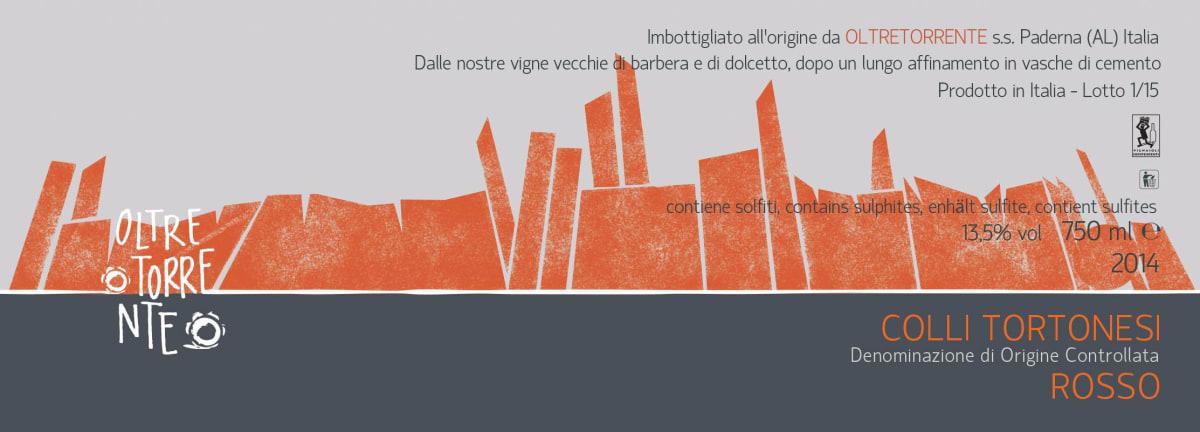 Boundary Vineyards Colli Tortonesi Rosso 2014 Front Label