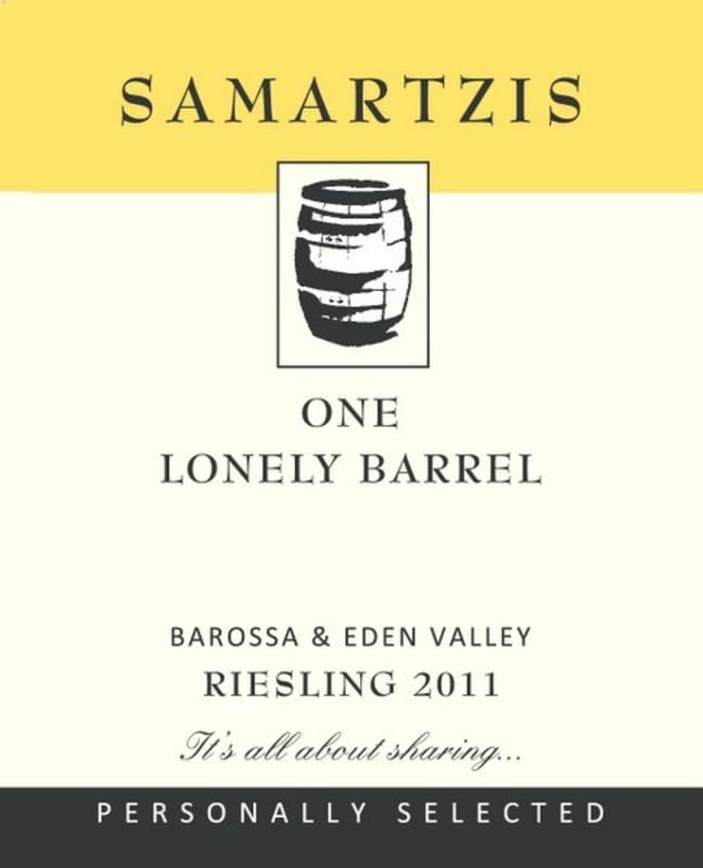 One Lonely Barrel Barossa & Eden Valley Personally Selected Riesling 2011 Front Label