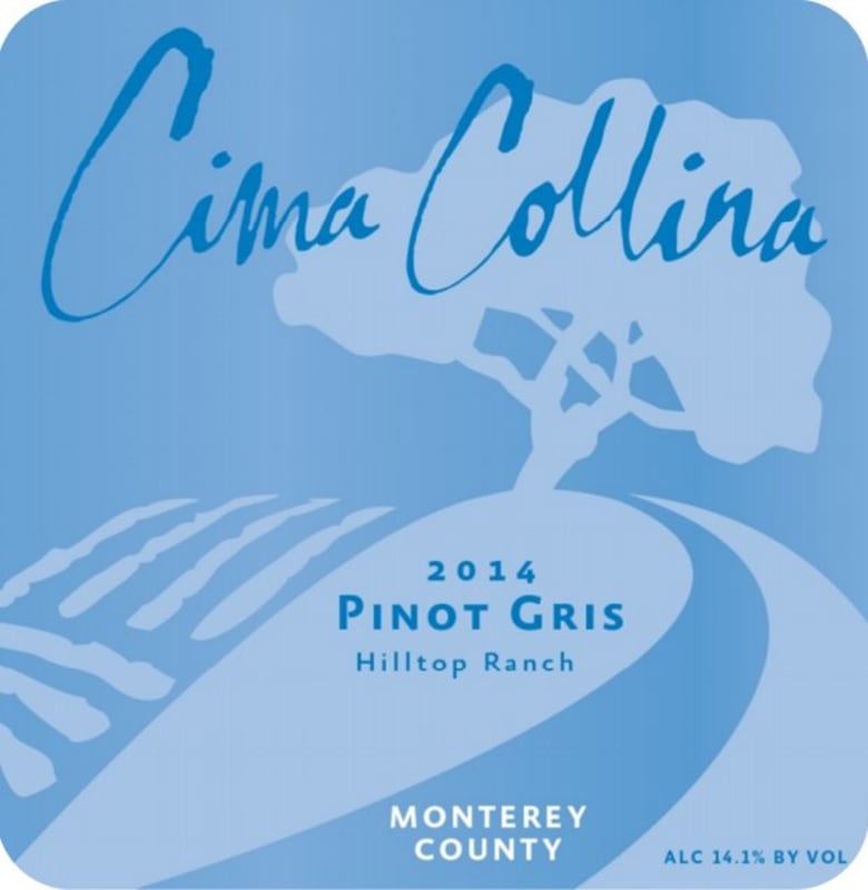 Cima Collina Hilltop Ranch Pinot Gris 2014 Front Label