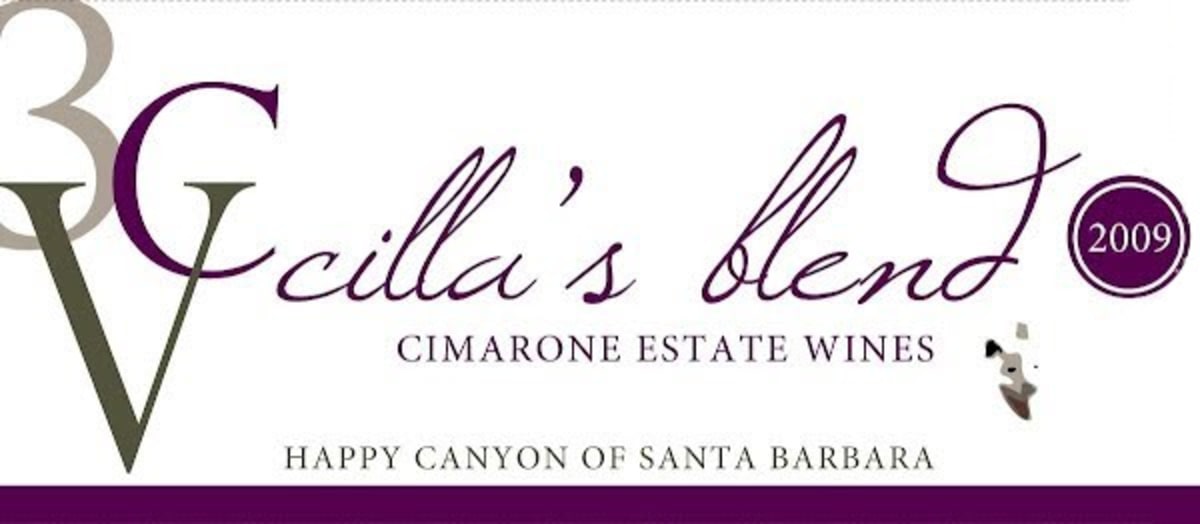 Cimarone Wines Three Creek Vineyard 3CV Cilla Blend 2009 Front Label
