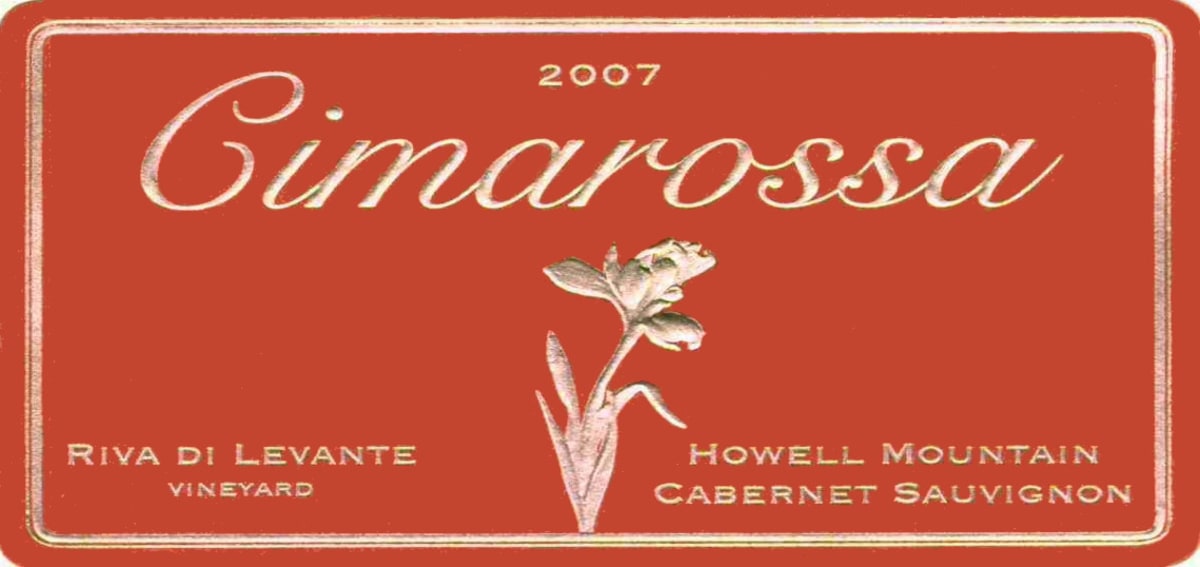 Cimarossa Vineyards Riva di Levante Vineyard Cabernet Sauvignon 2007 Front Label