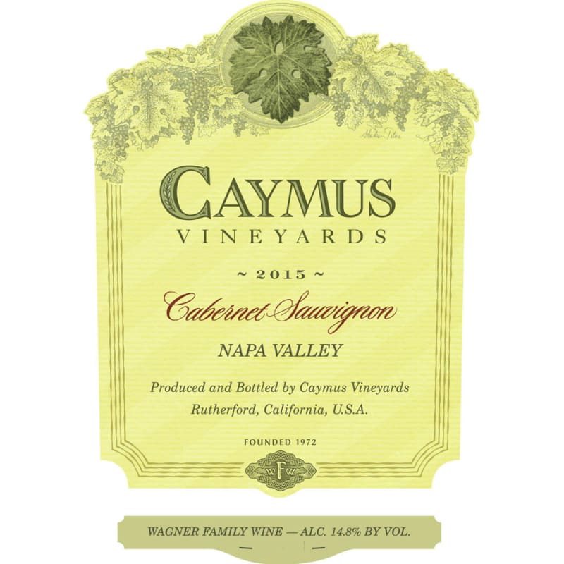 Caymus Napa Valley Cabernet Sauvignon (3 Liter Bottle) 2015 Front Label