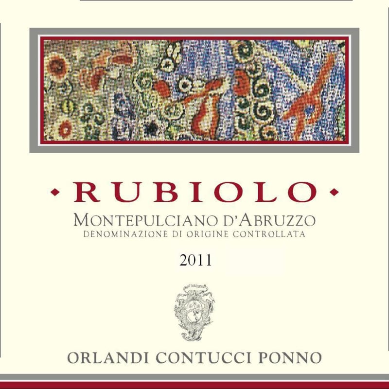 Orlandi Contucci Ponno Montepulciano d'Abruzzo Rubiolo 2011 Front Label