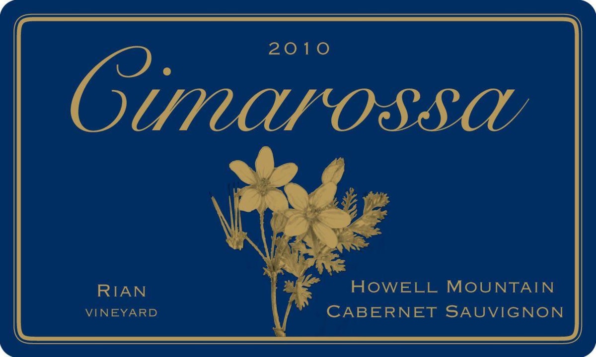 Cimarossa Vineyards Rian Vineyard Cabernet Sauvignon 2010 Front Label