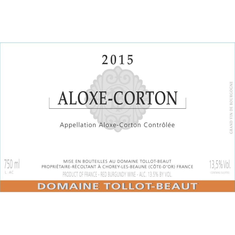 Domaine Tollot-Beaut Aloxe-Corton 2015 Front Label
