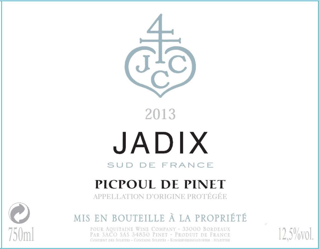 Ormarine Winery Picpoul de Pinet Jadix 2013 Front Label
