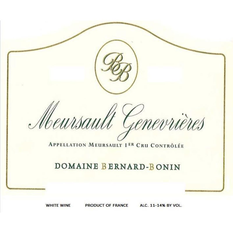 Domaine Bernard-Bonin Meursault Genevrieres Premier Cru 2015 Front Label