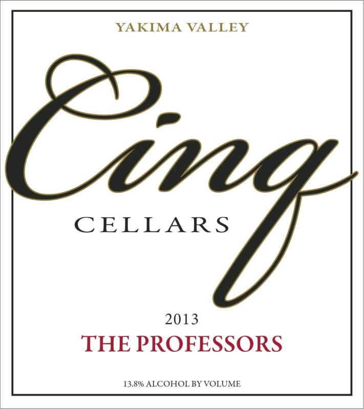 Cinq Cellars The Professors 2013 Front Label
