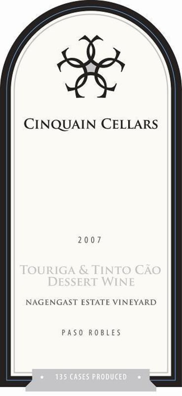 Cinquain Cellars Winery Nagengast Touriga Tinta Cao 2007 Front Label