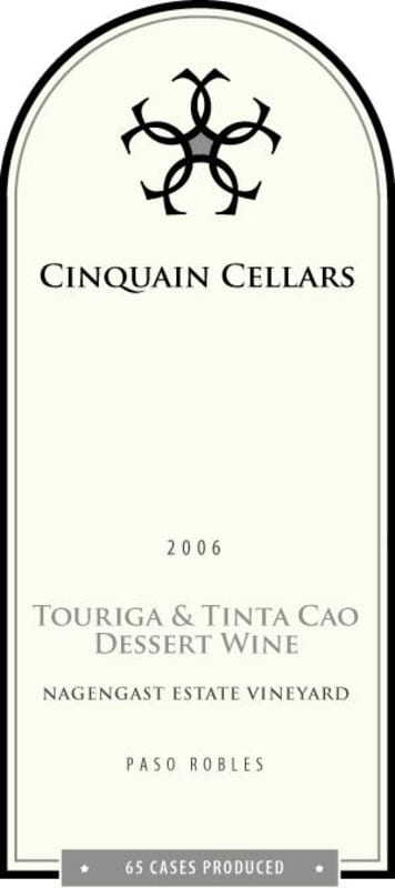Cinquain Cellars Winery Nagengast Touriga Tinta Cao 2006 Front Label