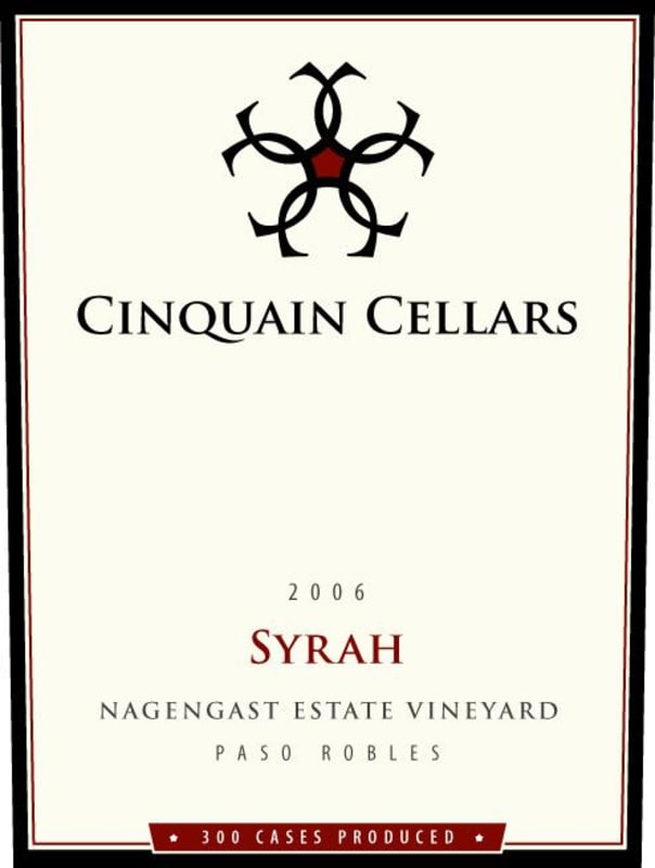 Cinquain Cellars Winery Nagengast Estate Vineyard Syrah 2006 Front Label