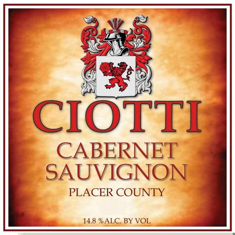 Ciotti Cellars Cabernet Sauvignon 2012 Front Label