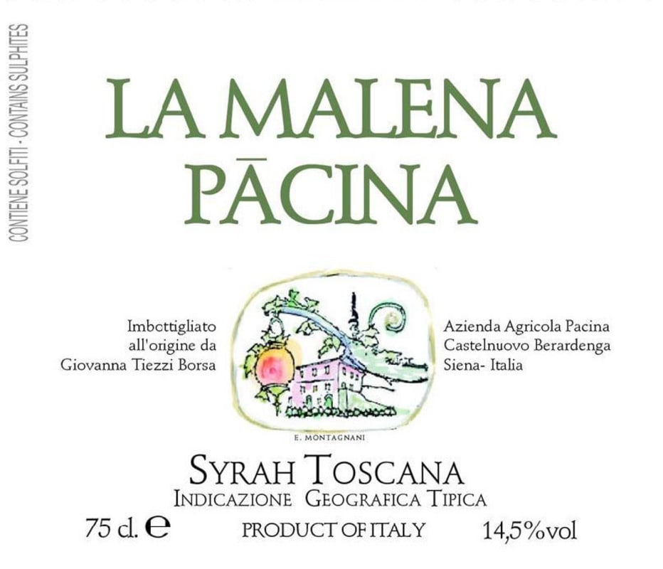 Pacina Società Agricola Semplice Toscana La Malena Syrah 2008 Front Label