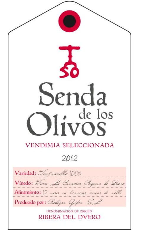 Pago de Cirsus Senda de los Olivos Vendimia Seleccionada 2012 Front Label