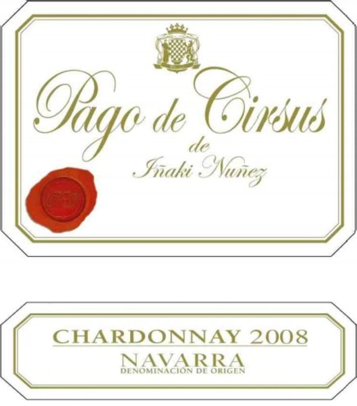 Pago de Cirsus Inaki Nunez Chardonnay 2008 Front Label