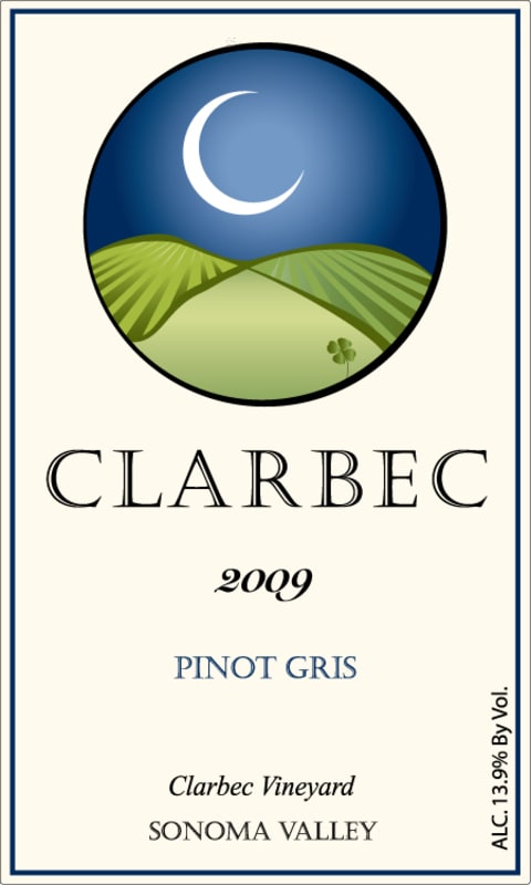 Clarbec Wines Pinot Gris 2009 Front Label
