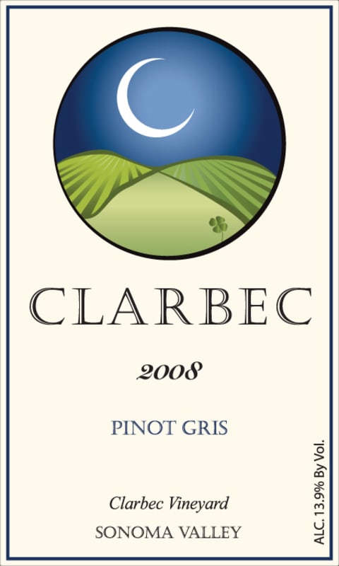 Clarbec Wines Pinot Gris 2008 Front Label