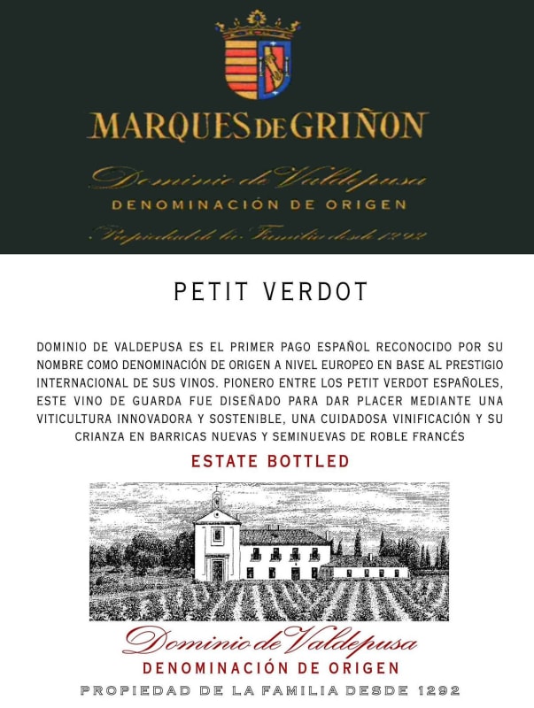 Marques de Grinon Dominio de Valdepusa Petit Verdot 2006 Front Label