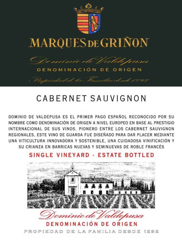 Marques de Grinon Dominio de Valdepusa Cabernet Sauvignon 2011 Front Label