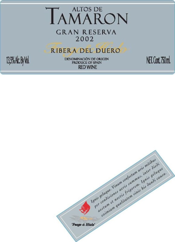 Pagos Del Rey Altos de Tamaron Gran Reserva 2002 Front Label
