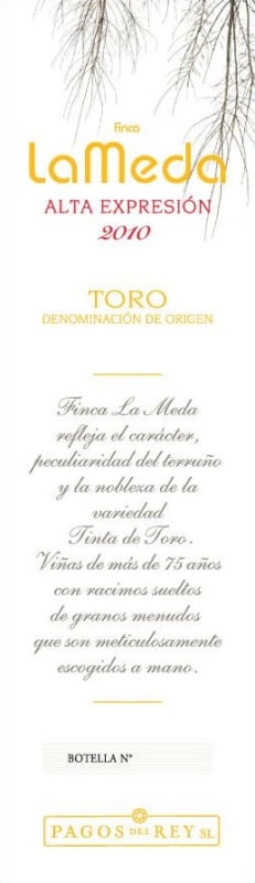 Pagos Del Rey Finca la Meda Alta Expresion 2010 Front Label