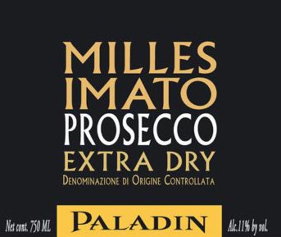 Paladin Millesimato Extra Dry Prosecco 2012 Front Label