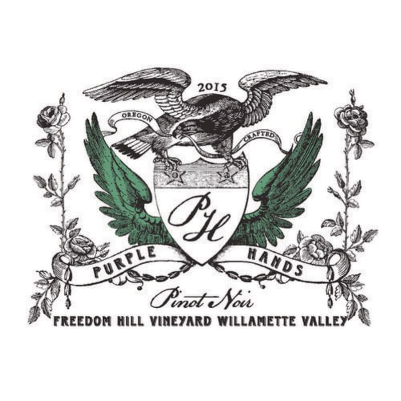 Purple Hands Freedom Hill Vineyard Pinot Noir 2015 Front Label