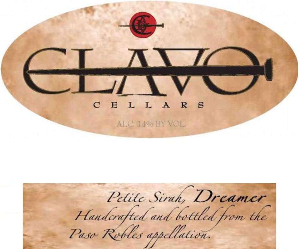 Clavo Cellars Dreamer Petite Sirah 2010 Front Label