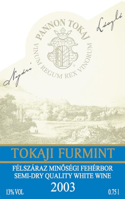 Pannon Tokaj Pinceszet Furmint Felszaraz 2003 Front Label