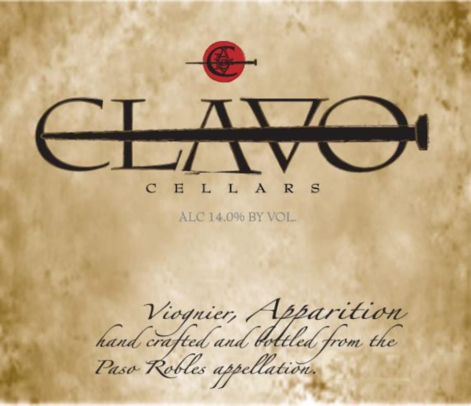 Clavo Cellars Apparition Viognier 2008 Front Label