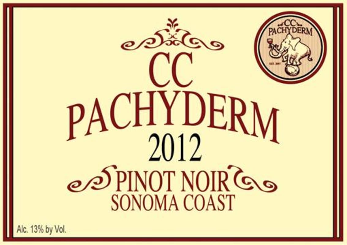 Claypool Cellars CC Pachyderm Pinot Noir 2012 Front Label