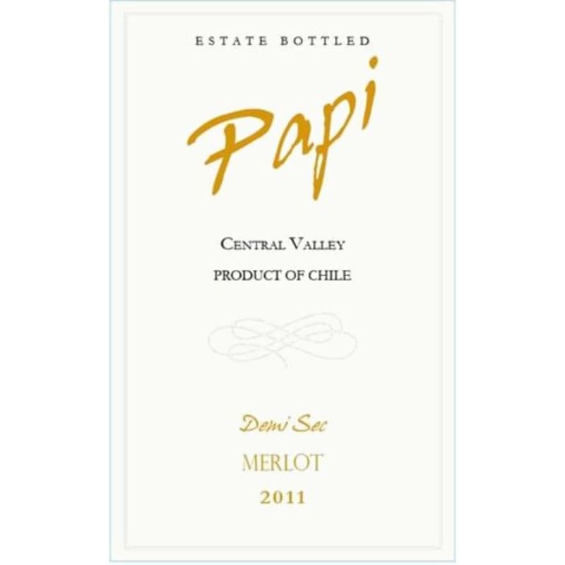 Papi Merlot Demi Sec 2011 Front Label