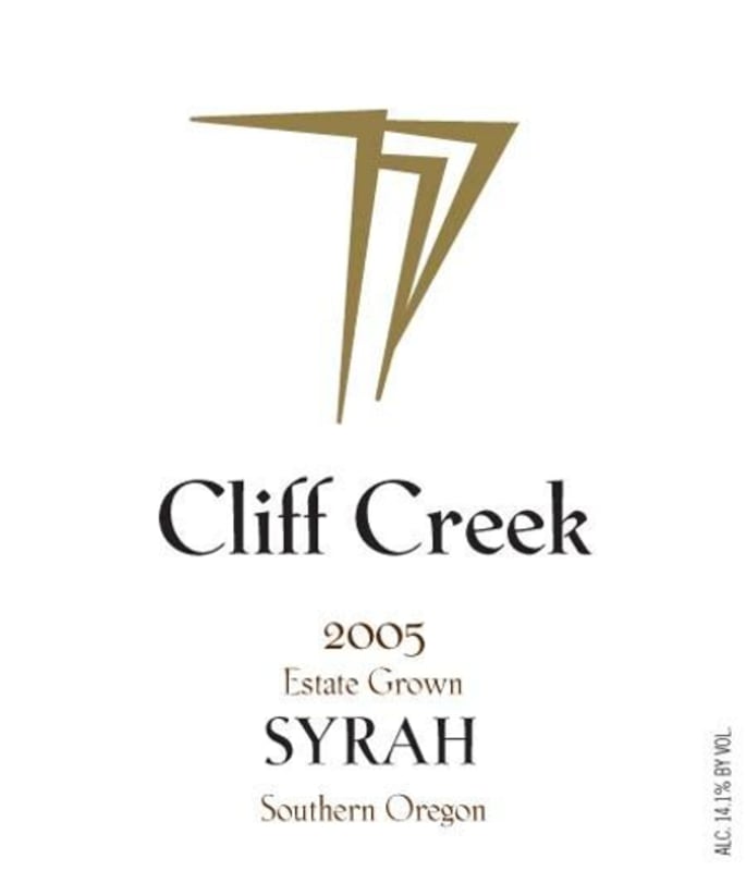 Cliff Creek winery Cellars Syrah 2005 Front Label