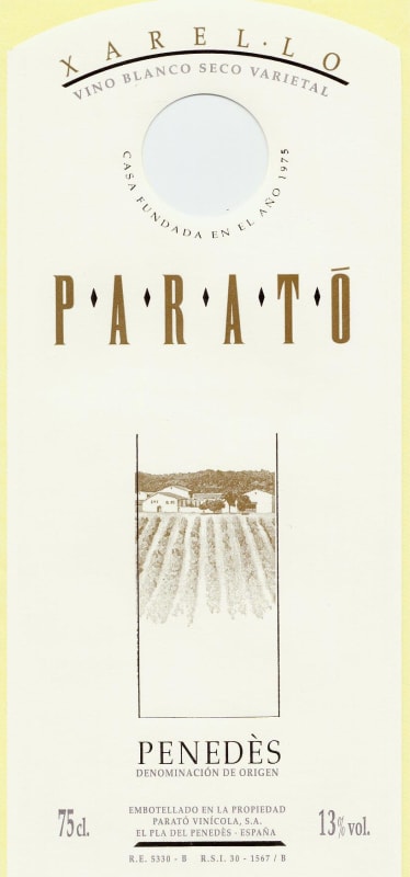Parato Vinicola Xarel-lo 2014 Front Label