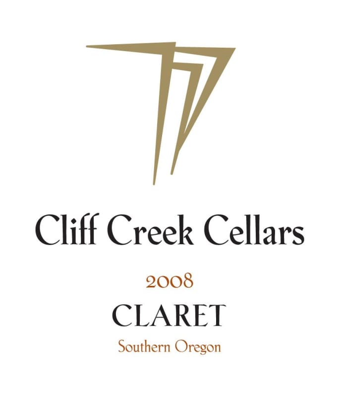 Cliff Creek winery Cellars Claret 2008 Front Label