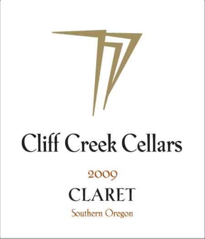 Cliff Creek winery Cellars Claret 2009 Front Label