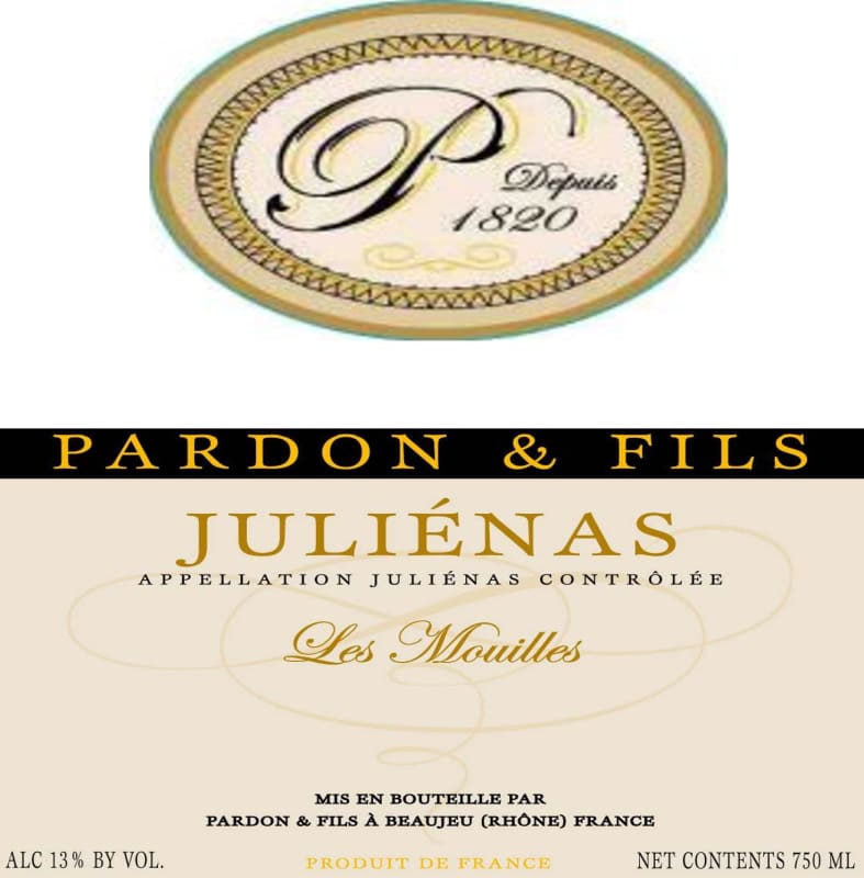 Pardon & Fils Julienas Les Mouilles 2013 Front Label