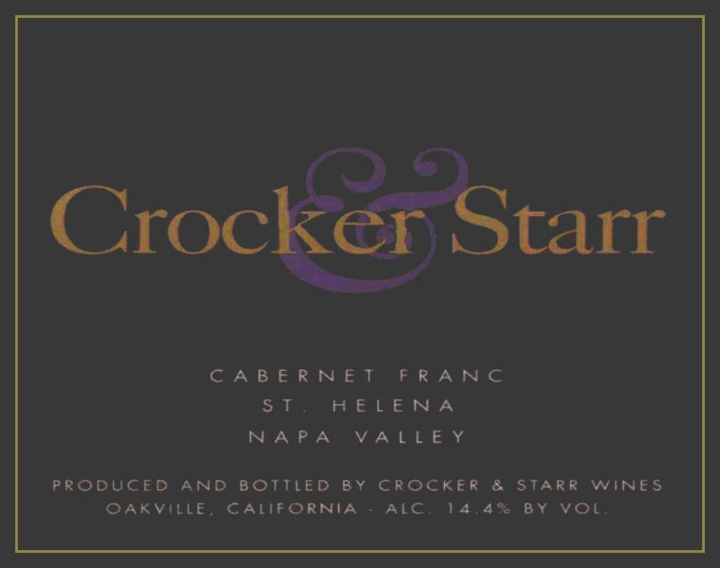 Crocker & Starr Cabernet Franc 2013 Front Label