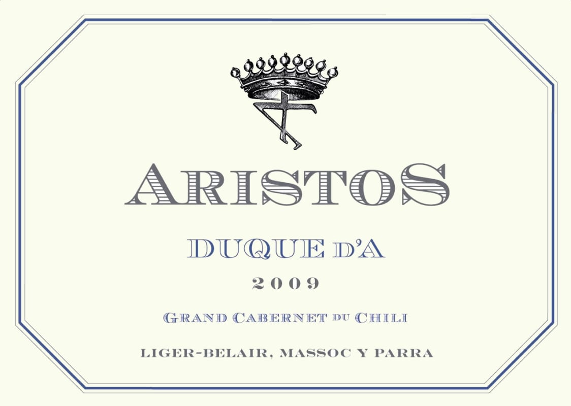 Parra Family Wines Aristos Duque d'A Grand Cabernet 2009 Front Label