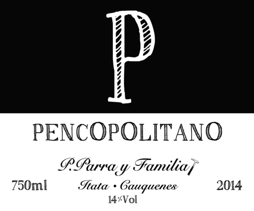 Parra Family Wines Pencopolitano 2014 Front Label