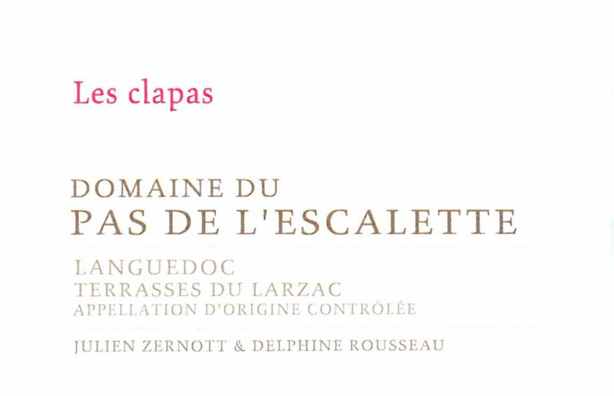 Pas De L'Escalette Terrasses du Larzac Les Clapas Rouge 2015 Front Label