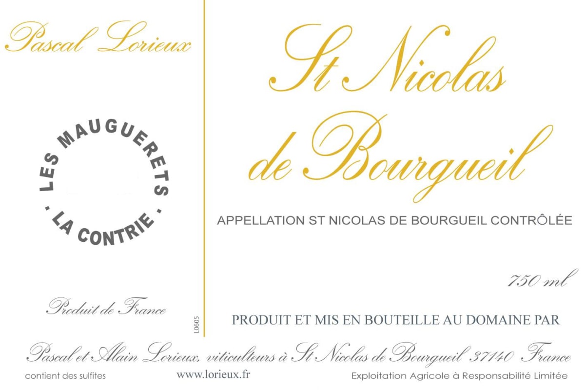 Pascal et Alain Lorieux St Nicolas de Bourgueil Les Mauguerets la Contrie 2014 Front Label