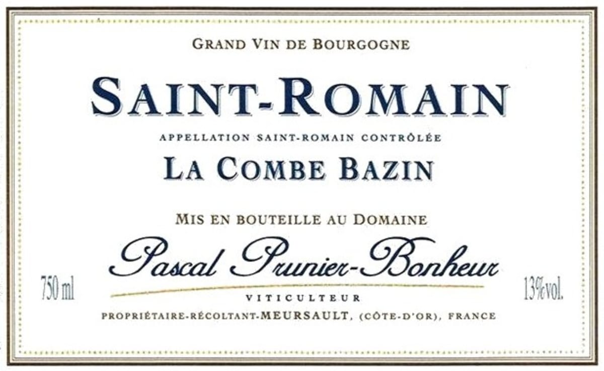 Pascal Prunier-Bonheur Saint-Romain La Combe Bazin 2011 Front Label