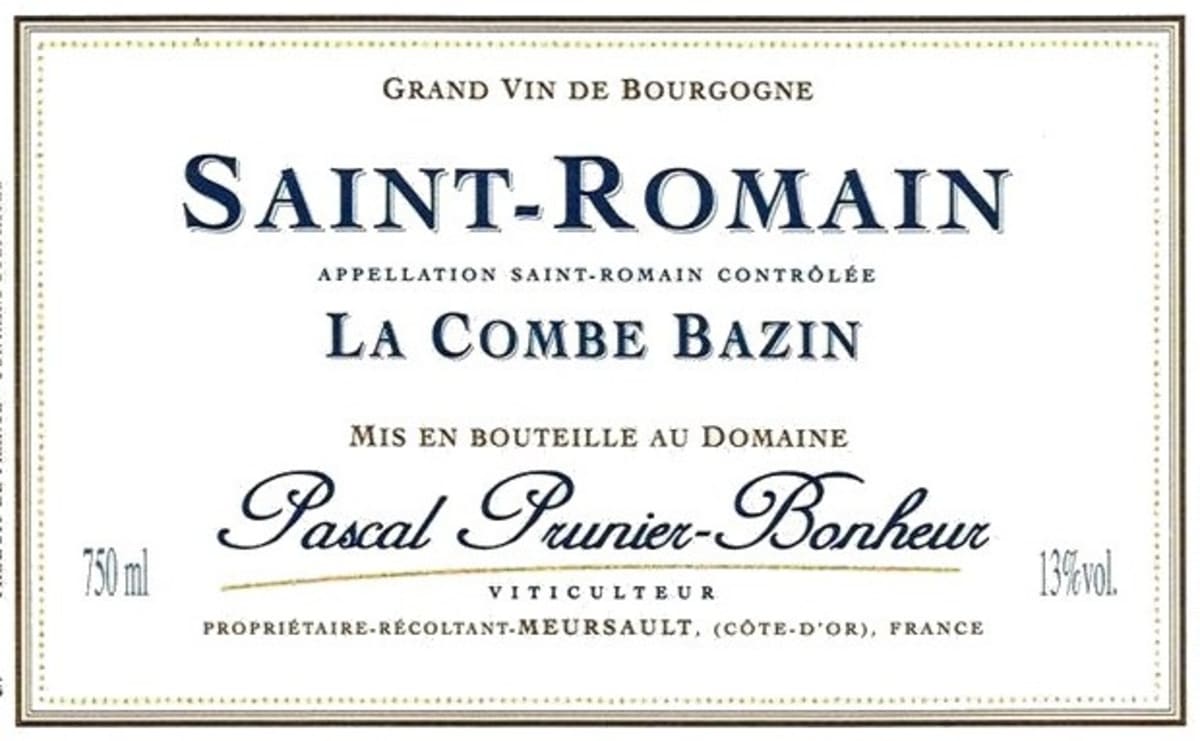 Pascal Prunier-Bonheur Saint-Romain La Combe Bazin 2010 Front Label