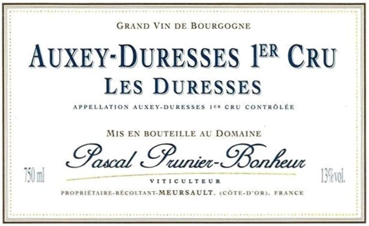 Pascal Prunier-Bonheur Auxey-Duresses Les Duresses Premier CRU 2007 Front Label