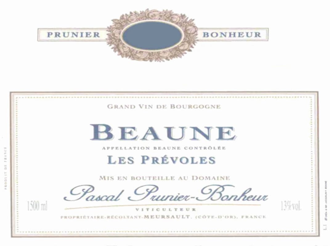 Pascal Prunier-Bonheur Beaune Les Prevoles 2005 Front Label