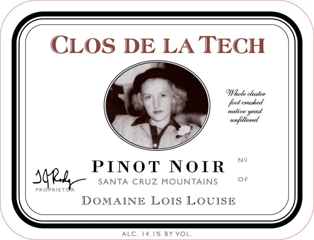 Clos de la Tech Domaine Lois Louise Twisty Ridge Pinot Noir 2008 Front Label