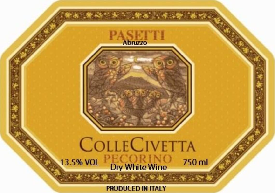 Pasetti Vini Colle Civetta Pecorino 2009 Front Label