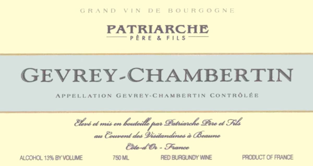 Patriarche Gevrey-Chambertin 2003 Front Label
